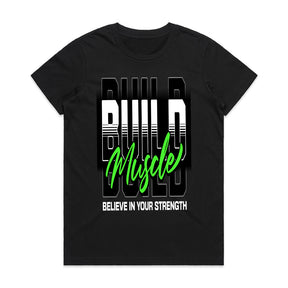 "Build Muscle" Motivational Gym T-Shirt – Believe in Your Strength