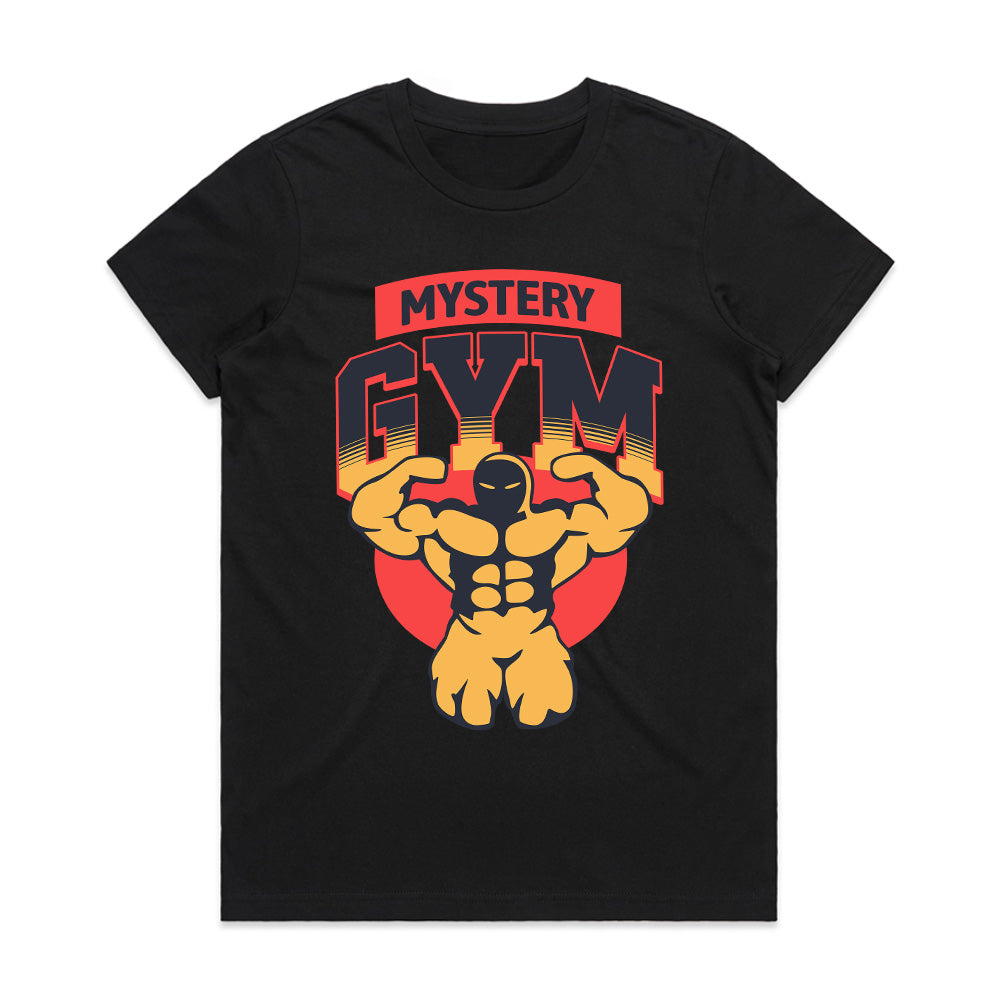 "Mystery Gym" Muscle-Building T-Shirt – Bold Fitness & Bodybuilding Tee