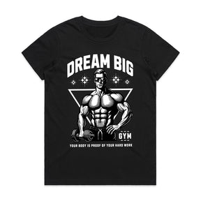 Dream Big – Bodybuilding & Fitness Motivational Black T-Shirt