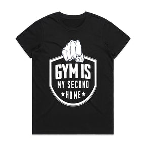 "Gym Is My Second Home" Hardcore Fitness T-Shirt – Dedication & Strength