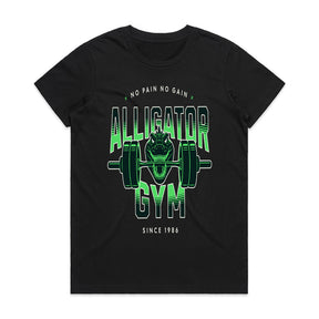 "Alligator Gym – No Pain No Gain" Hardcore Workout T-Shirt – Strength & Determination