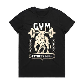 "Fitness Bull" Powerlifting Gym T-Shirt – Strength, Power & Determination