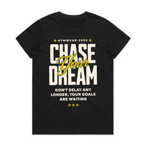"Chase Your Dream" Inspirational Gym T-Shirt – No Limits, No Delays