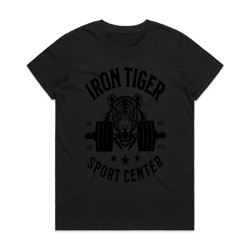 "Iron Tiger Sport Center" Gym T-Shirt – Stealth Black Power & Strength