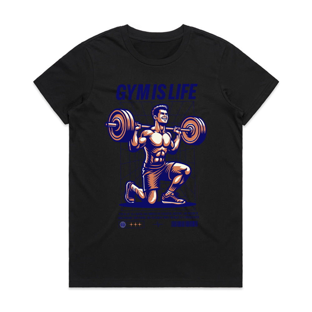 "Gym Is Life" Motivational Workout T-Shirt – Lift, Train, Dominate