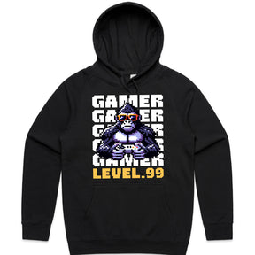 "Level 99 Gamer Gorilla – Pixel Art Retro Gaming T-Shirt"
