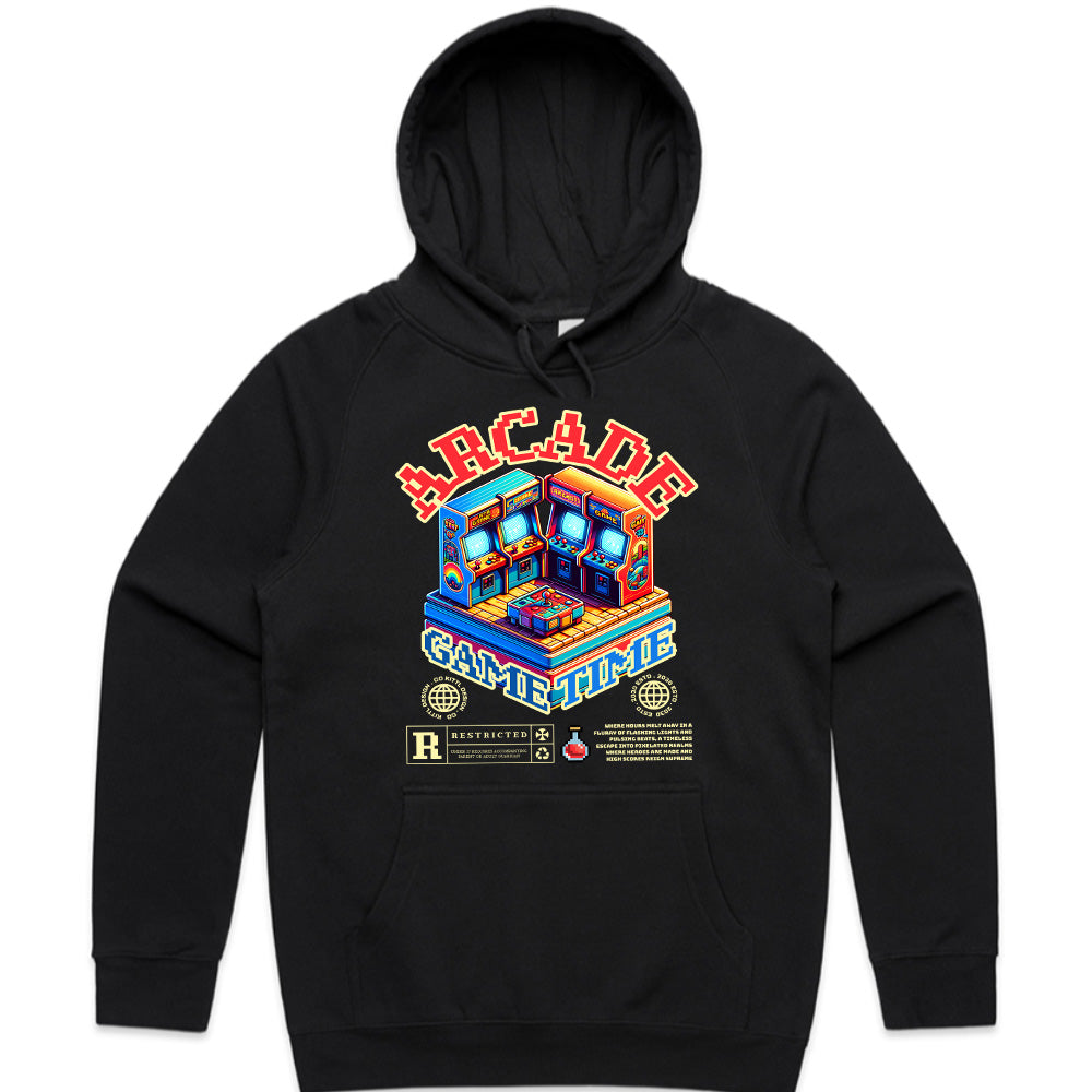 "Arcade Game Time – Retro Neon Gaming T-Shirt for Classic Gamers"