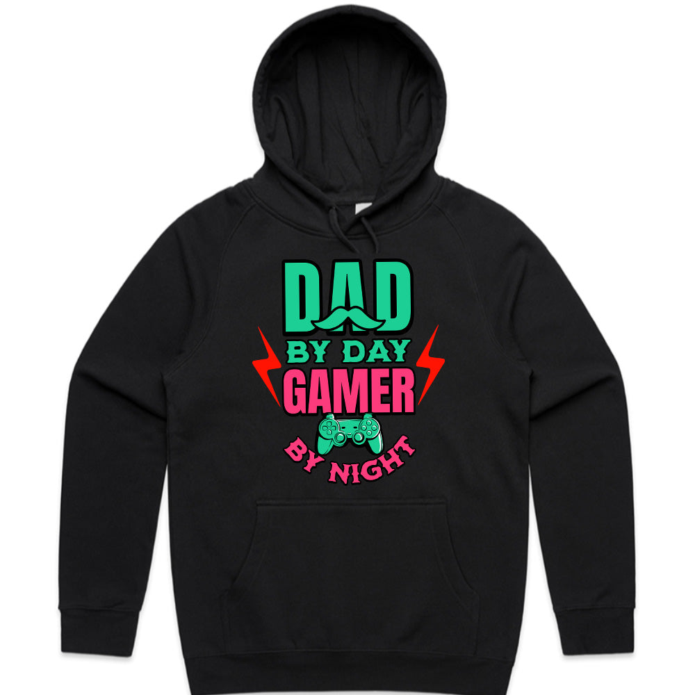 "Dad by Day, Gamer by Night – Funny Gaming T-Shirt for Gamer Dads"