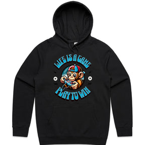 "Life Is a Game – Play to Win" Gamer Monkey T-Shirt