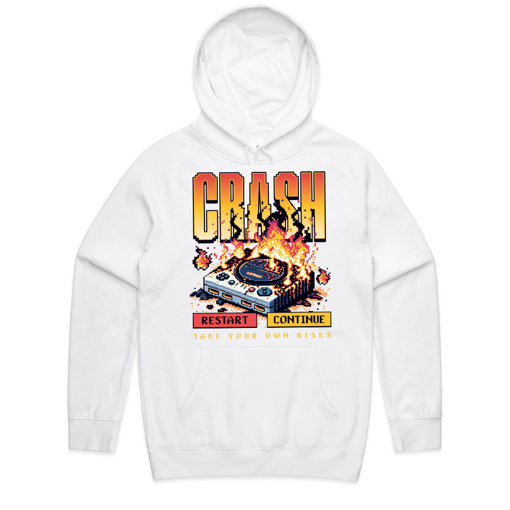 "CRASH – Retro Gaming Glitch Pixel Art T-Shirt"