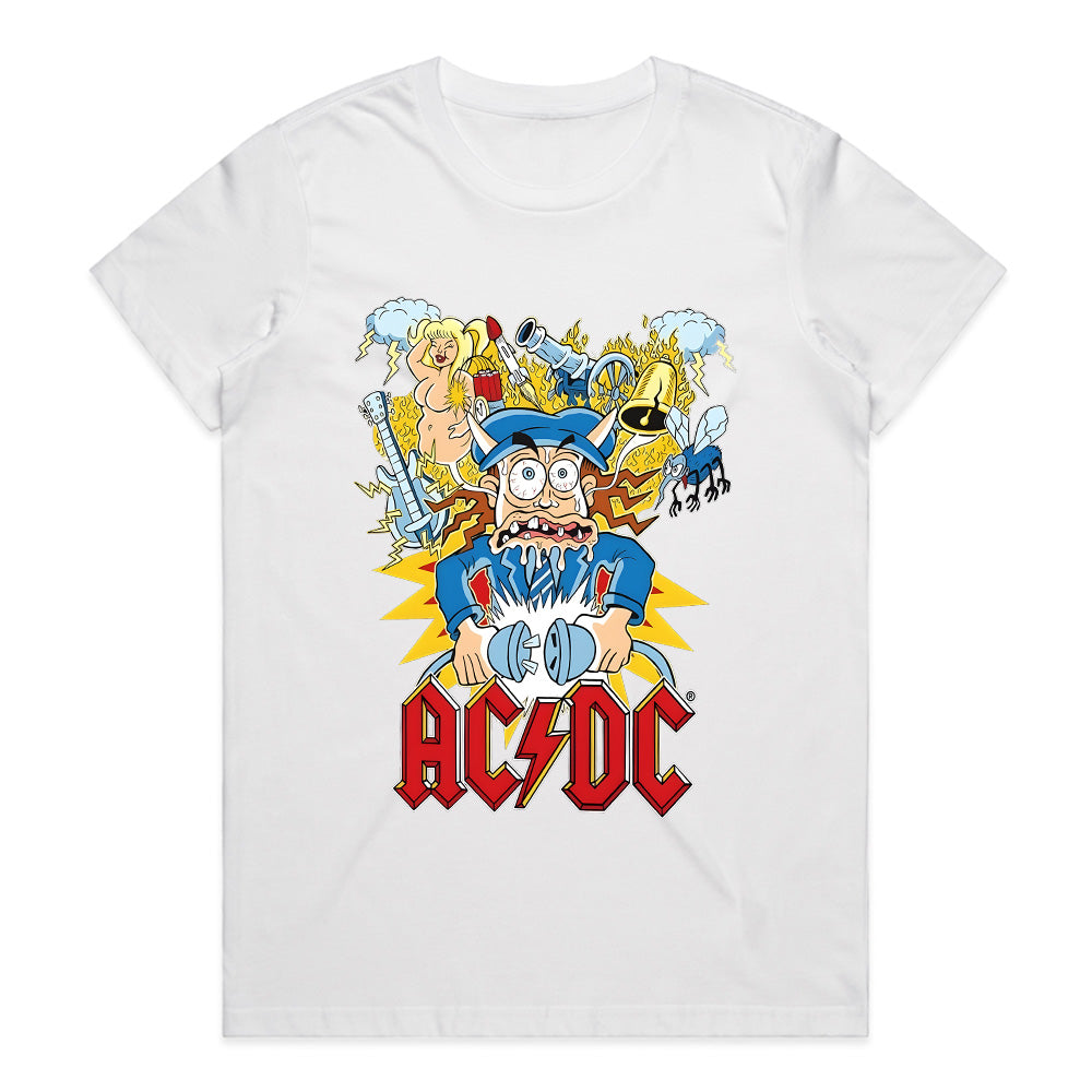 AC/DC Cartoon Chaos Graphic T-Shirt – High Voltage Rock & Roll