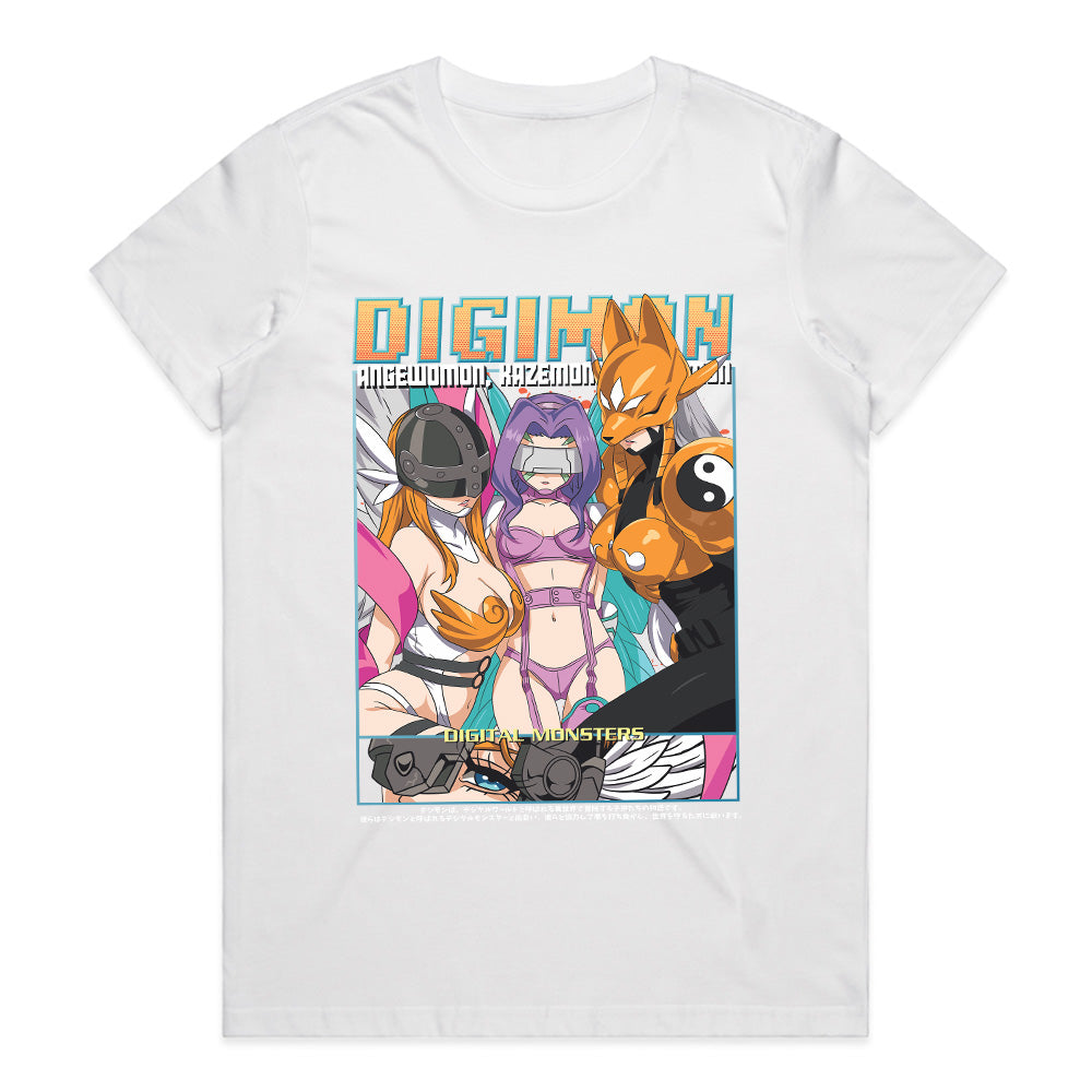 Digimon Digital Queens T-Shirt – Angewomon, Kazemon, & Renamon