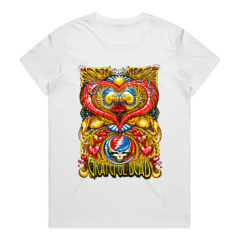 Grateful Dead Psychedelic Heart & Skull Lightning Bolt T-Shirt