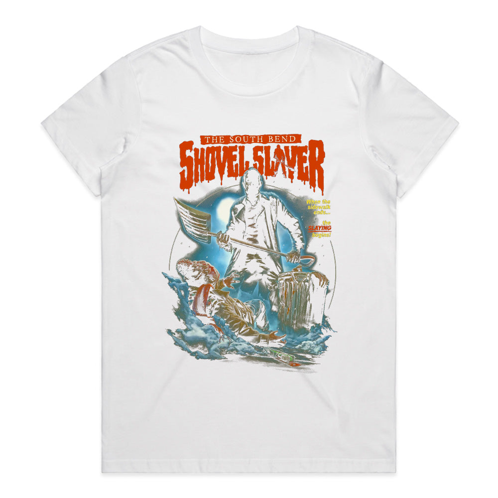 The South Bend Shovel Slayer Horror T-Shirt – Retro Slasher Tribute