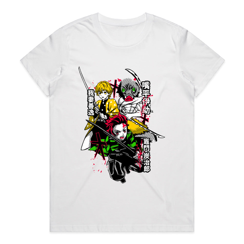 Demon Slayer Trio T-Shirt – Epic Anime Warrior Design