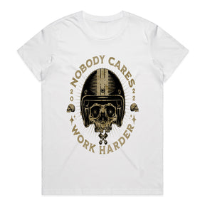 Nobody Cares, Work Harder – Skull Rider Motivation T-Shirt