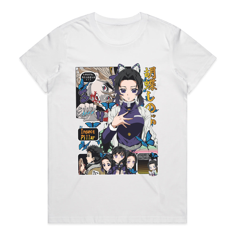 Shinobu Kocho Insect Pillar T-Shirt – Demon Slayer Manga Panel Design