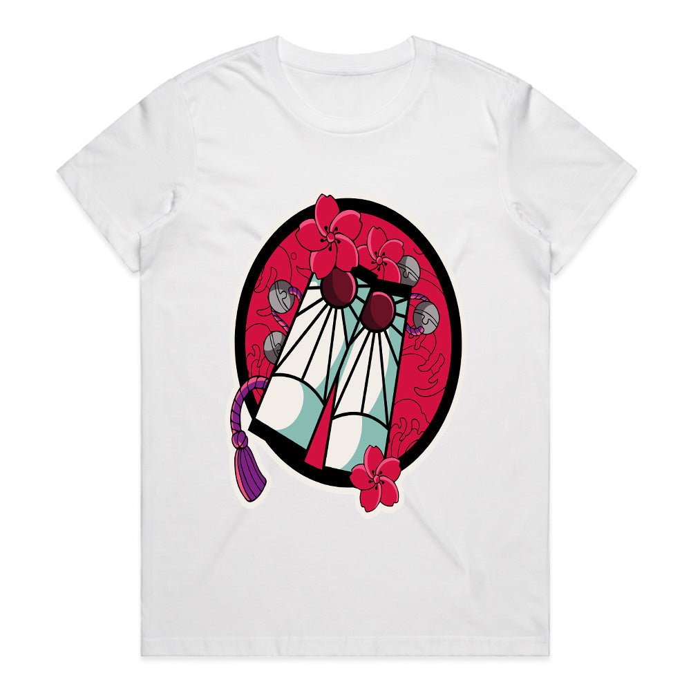 Elegant Demon Slayer Hanafuda Earring T-Shirt – Iconic Samurai-Inspired Aesthetic
