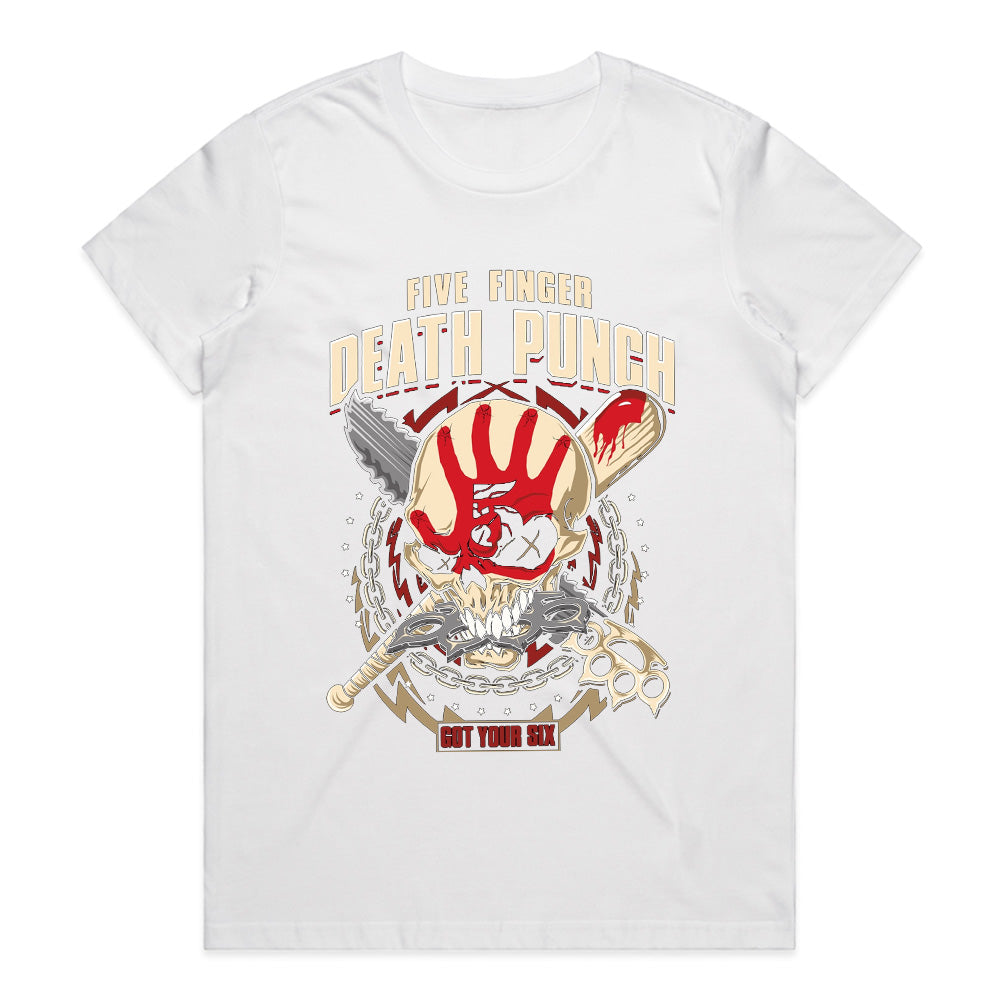 Five Finger Death Punch "Got Your Six" Skull Graphic T-Shirt – Heavy Metal Band Tee