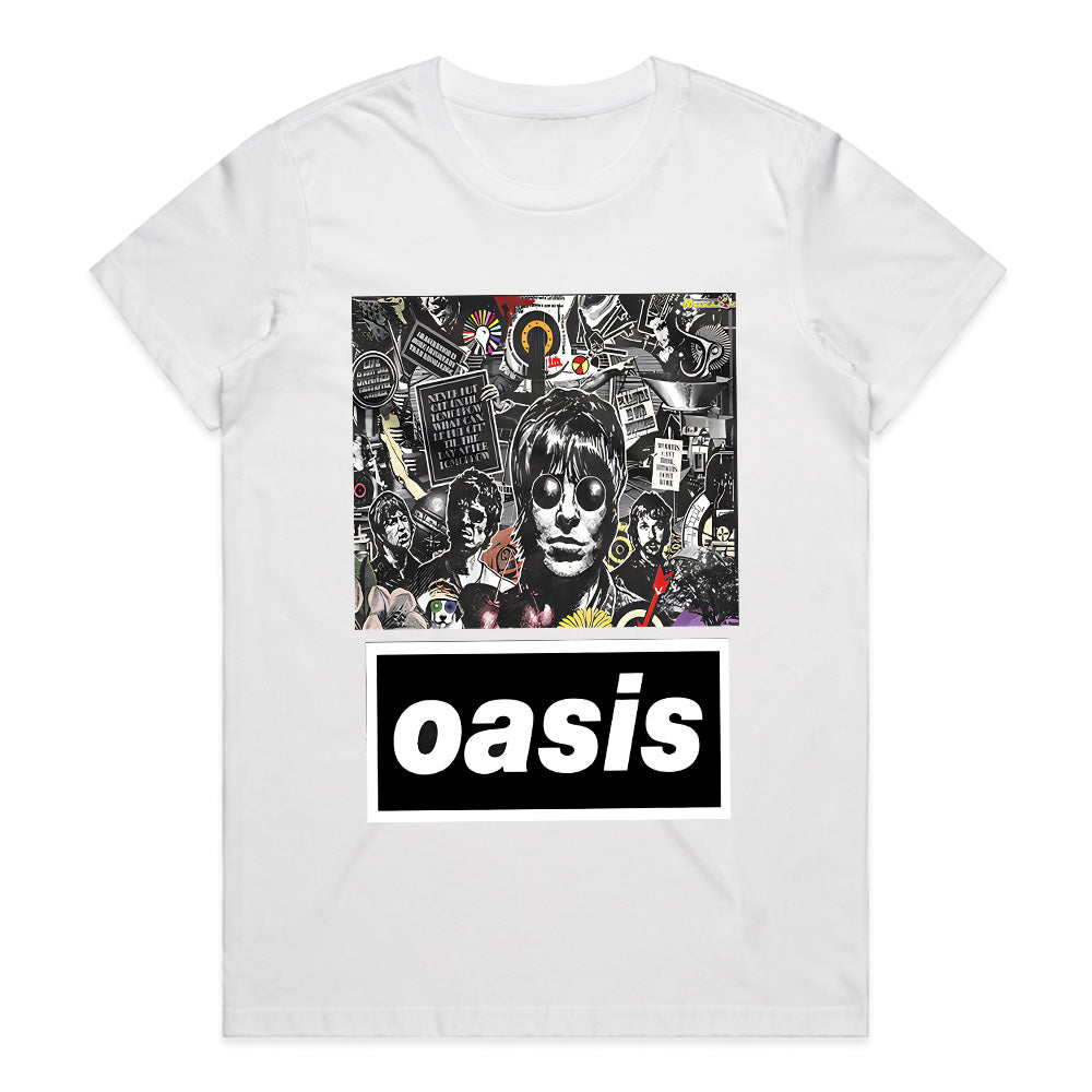 Oasis Psychedelic Collage T-Shirt – Britpop Legends Tribute