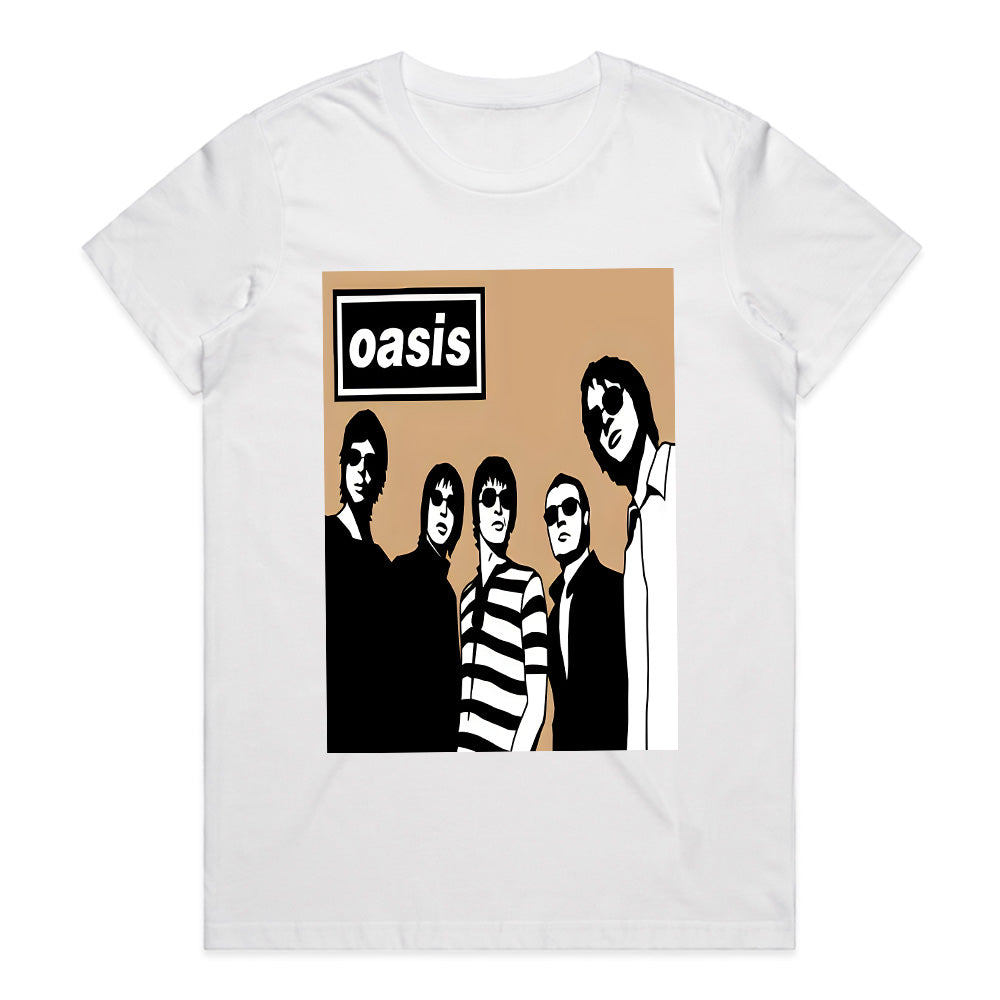 Oasis Retro Band Silhouette T-Shirt – Britpop Legends Tribute