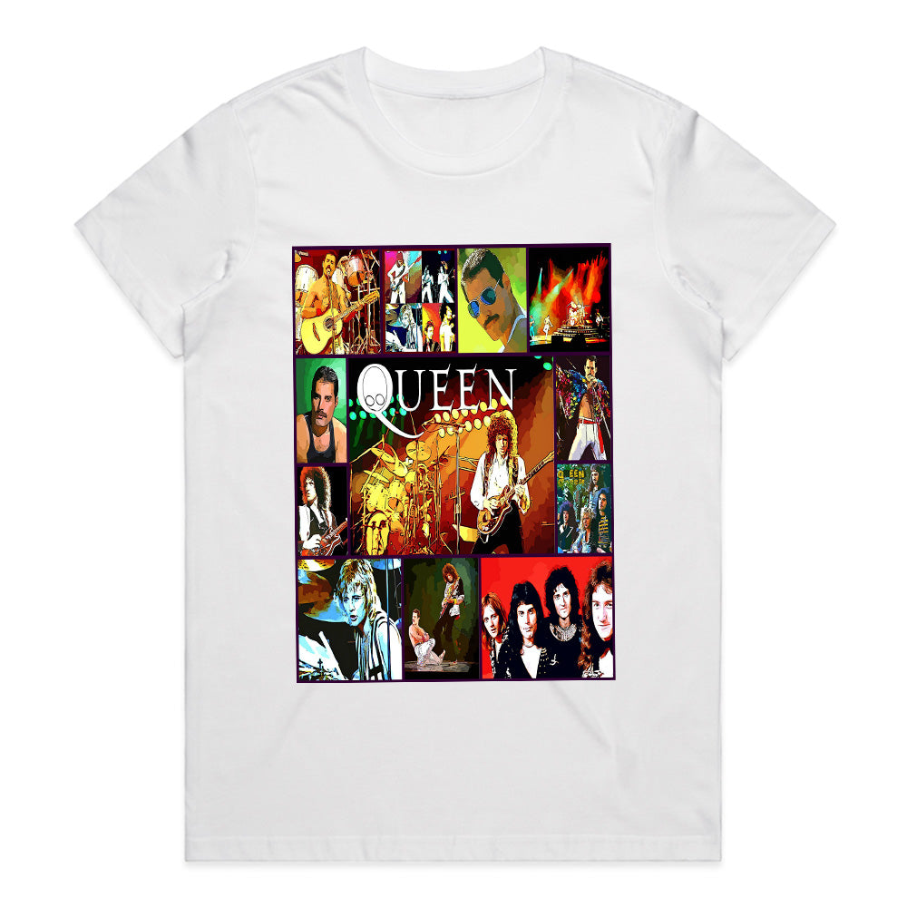 Queen Multi-Image Collage T-Shirt – Ultimate Rock Legends Tribute