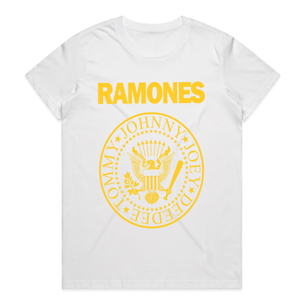 Ramones Classic Logo T-Shirt – Yellow Punk Rock Eagle Emblem Tee