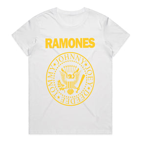 Ramones Classic Logo T-Shirt – Yellow Punk Rock Eagle Emblem Tee
