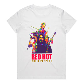 Red Hot Chili Peppers Pop Art Band T-Shirt – Vibrant Rock Concert Tee
