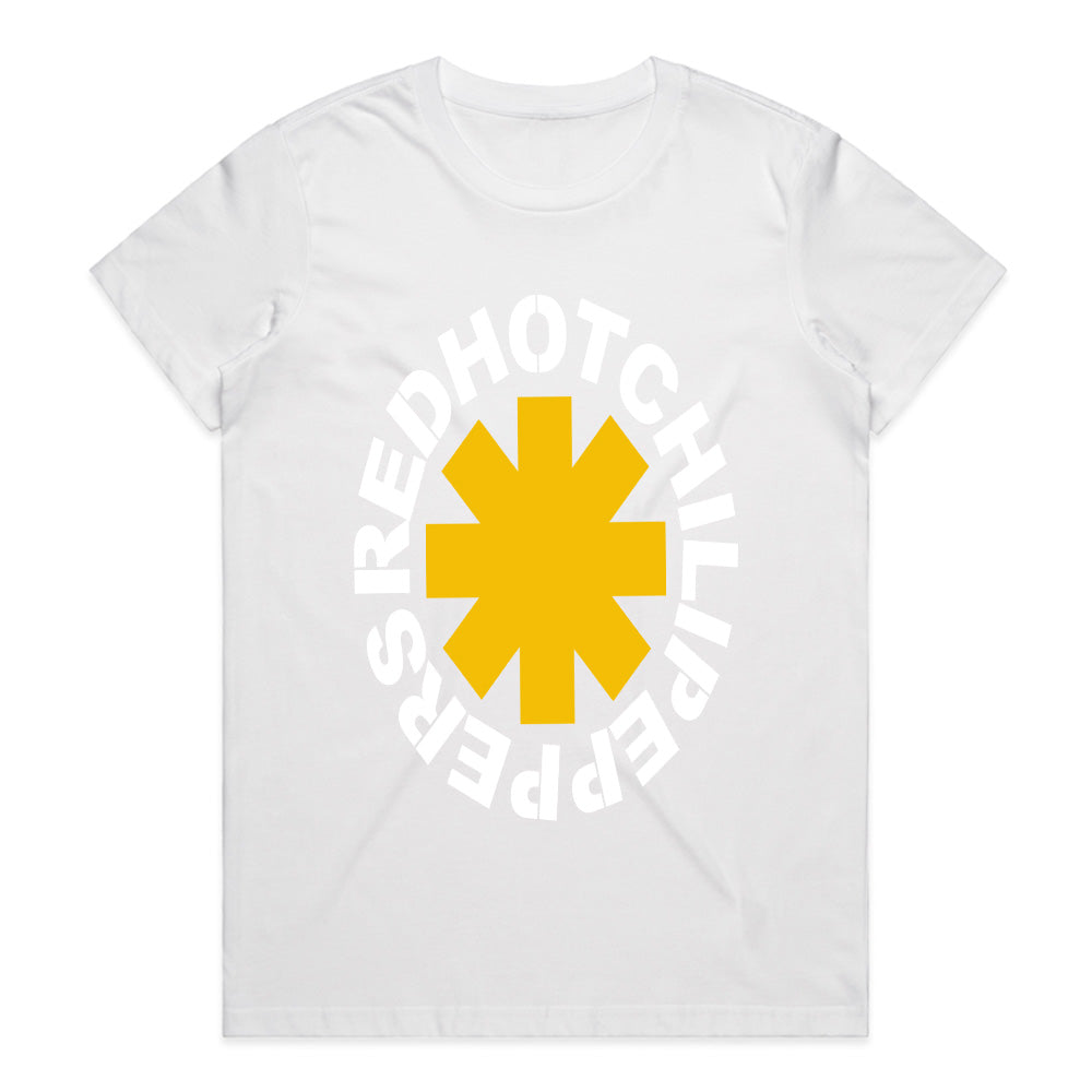 Red Hot Chili Peppers Yellow Asterisk Logo T-Shirt – Classic Rock Band Tee