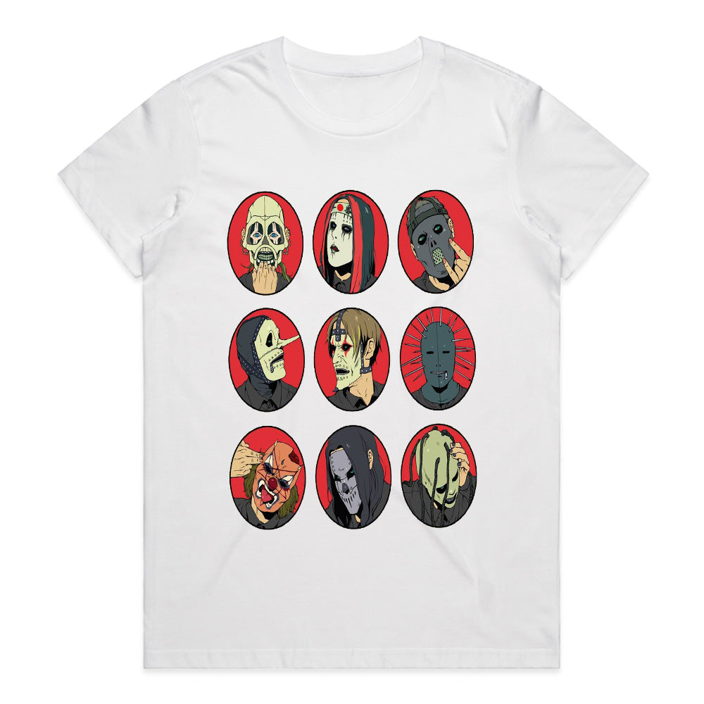 Slipknot Anime-Inspired Masked Members T-Shirt – Unique Art Style