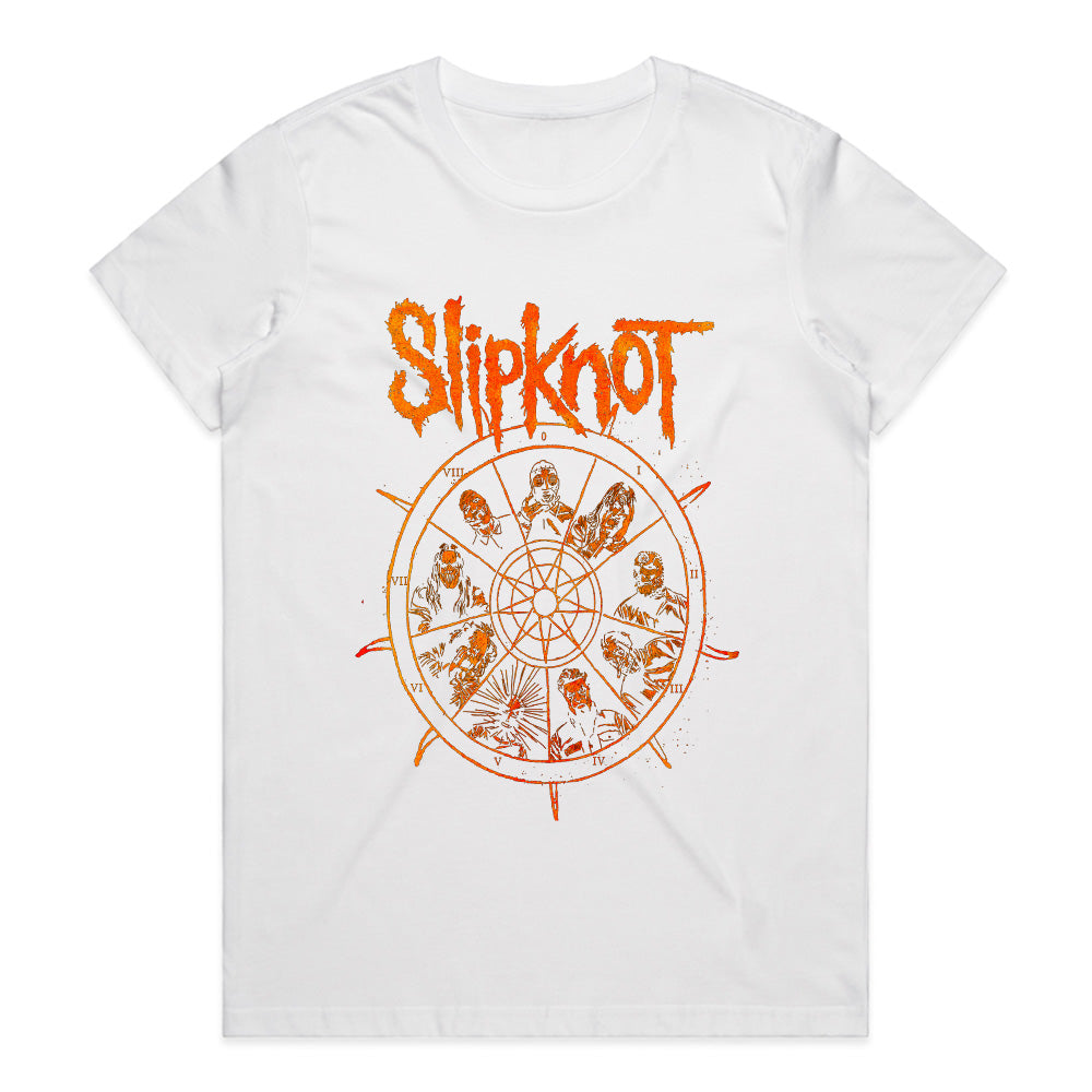 Slipknot Band Members Pentagram Wheel Graphic T-Shirt
