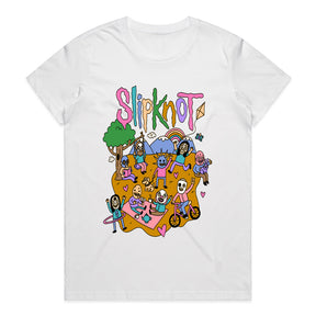 Slipknot Whimsical Cartoon Parody T-Shirt – Dark Humor Meets Metal