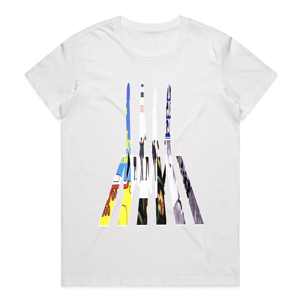 The Beatles "Abbey Road Album Collage" T-Shirt – Artistic Rock Tribute