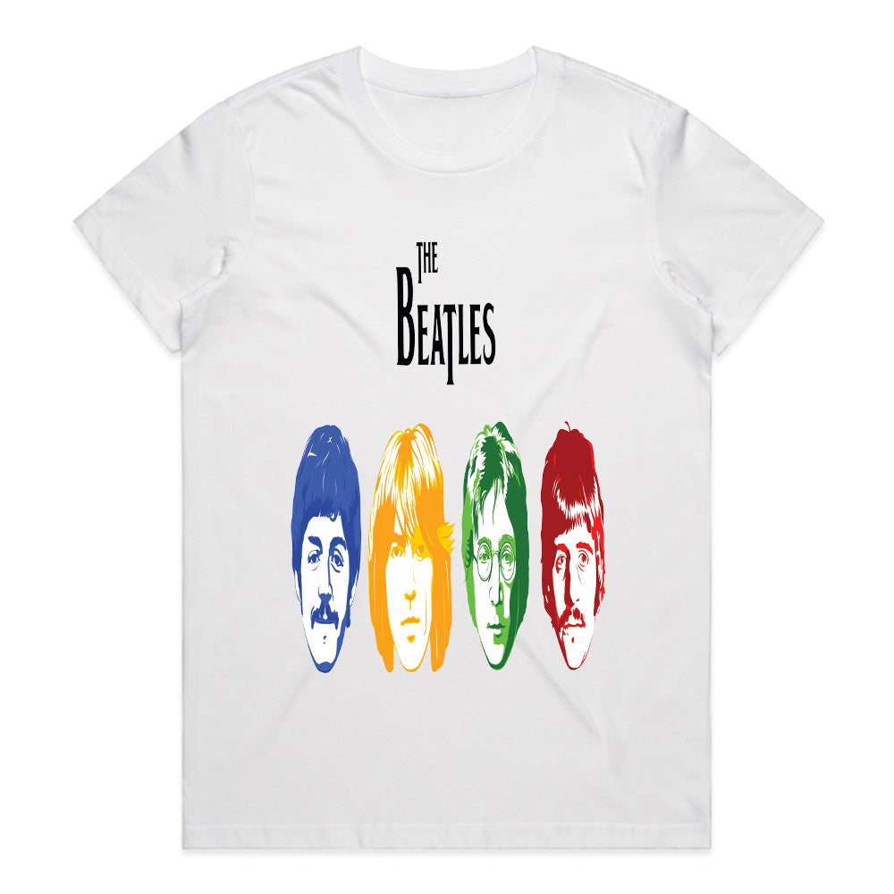 The Beatles "Color Pop Faces" T-Shirt – Retro Psychedelic Rock Tribute