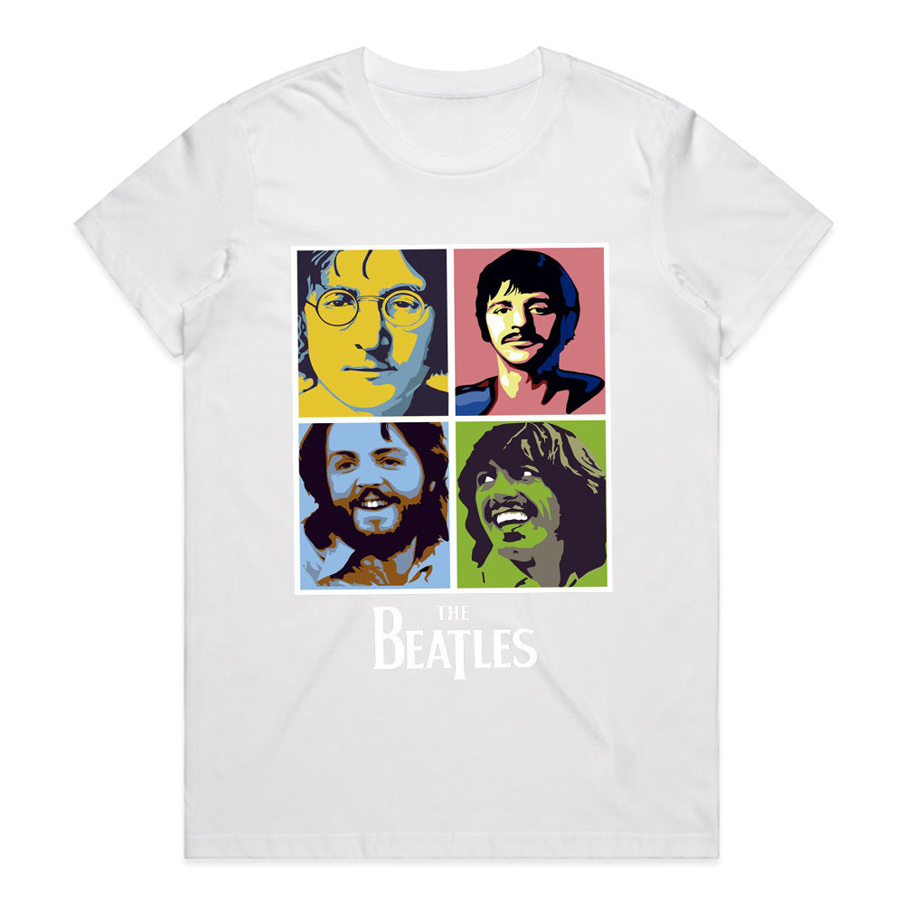 The Beatles "Pop Art Portraits" T-Shirt – Vibrant Retro Rock Tribute Tee