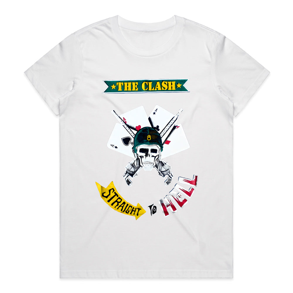 The Clash "Straight to Hell" Skull & Cards Punk Rock T-Shirt