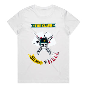The Clash "Straight to Hell" Skull & Cards Punk Rock T-Shirt
