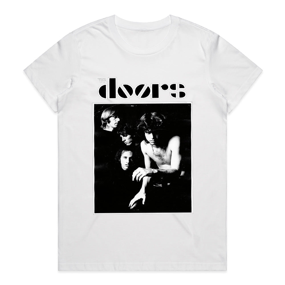 The Doors Classic Black & White Band Photo T-Shirt – Vintage Rock Tribute