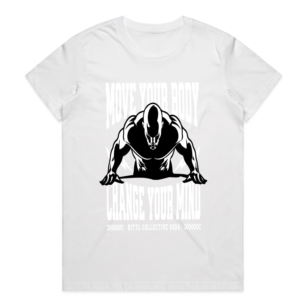 "Move Your Body, Change Your Mind" Motivational Gym T-Shirt – Mind & Muscle Connection
