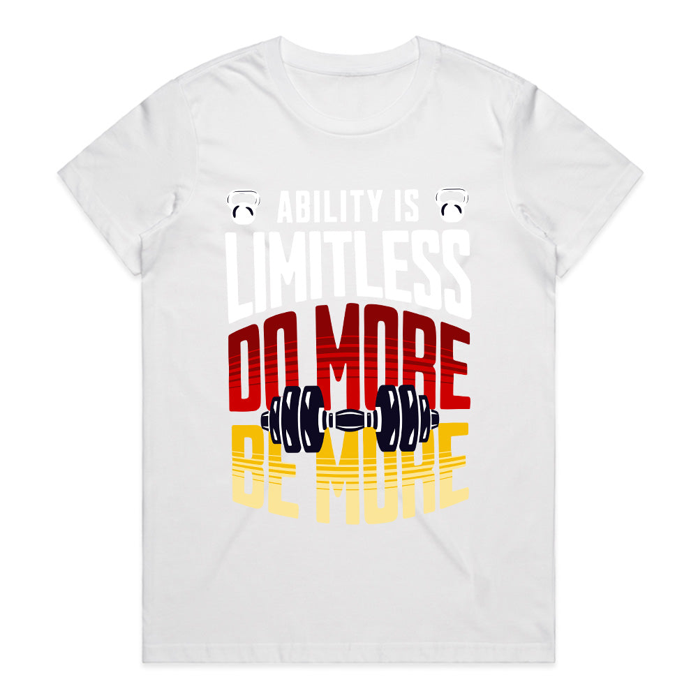 "Ability is Limitless – Do More, Be More" Motivational Gym T-Shirt