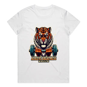 "Achieve Greatness" Tiger Gym T-Shirt – Fierce Motivation for Fitness Warriors