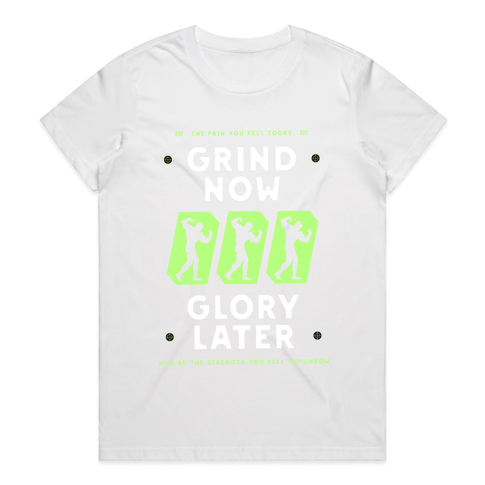 "Grind Now, Glory Later" Motivational Gym T-Shirt – Push Harder, Achieve More