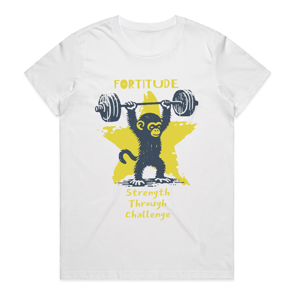 "Fortitude" Gym T-Shirt – Strength Through Challenge Motivational Workout Tee