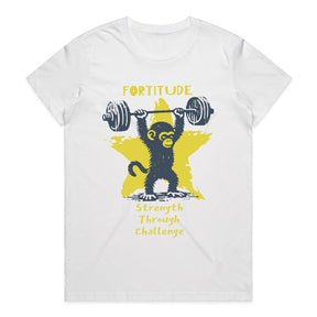 "Fortitude" Gym T-Shirt – Strength Through Challenge Motivational Workout Tee