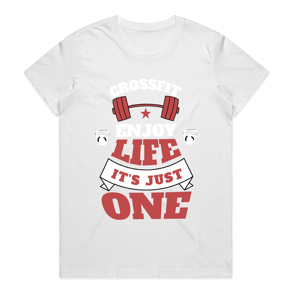 "CrossFit – Enjoy Life, It's Just One" Motivational Workout T-Shirt
