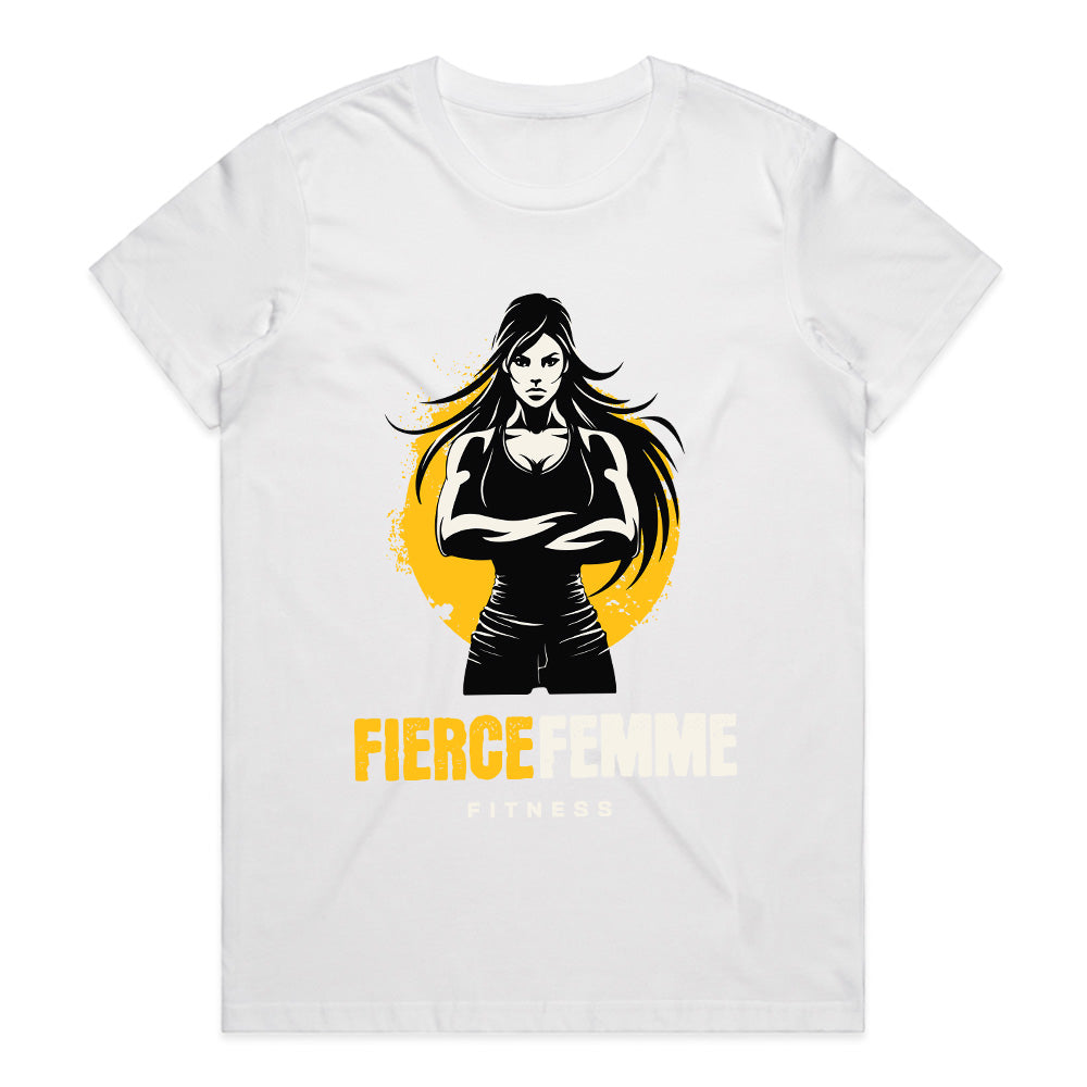 "Fierce Femme Fitness" Strong Woman Gym T-Shirt – Empowerment & Strength