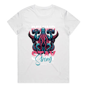 "Leave the Past Behind, Stay Strong" Motivational Octopus Workout T-Shirt