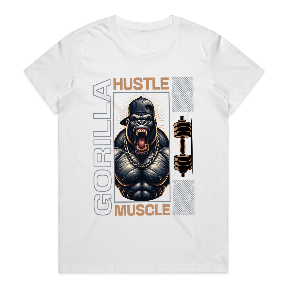 "Gorilla Hustle Muscle" Gym T-Shirt – Power, Strength & Grind