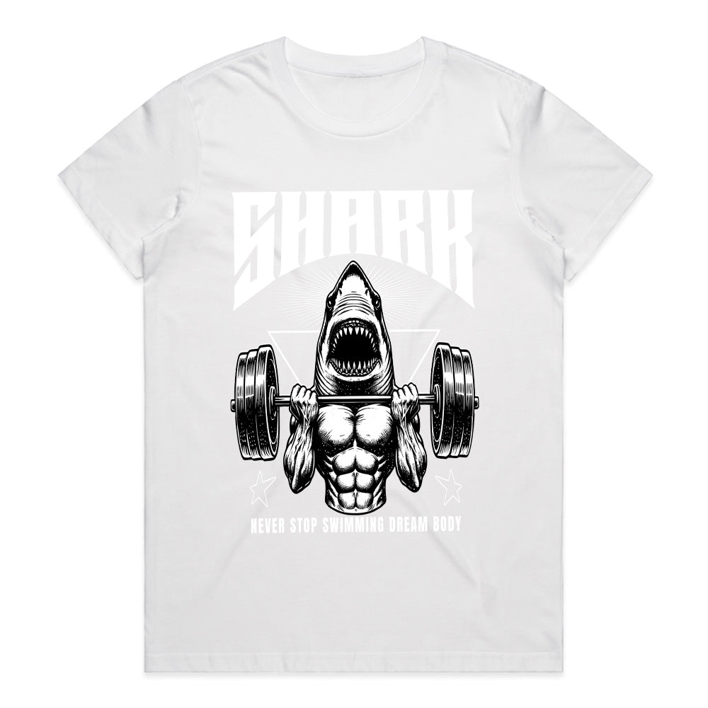 "Shark Mode" Gym T-Shirt – Never Stop Swimming, Dream Body